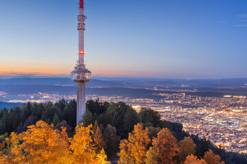 Obraz premium Zurich, Switzerland Tower and Skyline