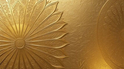 Nowruz patterns. A luxurious gold leaf foil background with Subtle Persian Motifs 