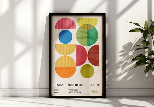 Modern Poster Frame Mockup for Interior Design and Art Display