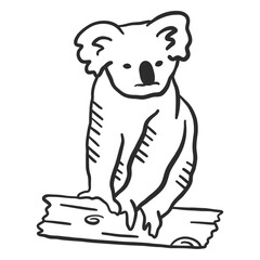 koala nose ear branch doodle 