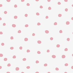 Seamless pattern with pink polka dots, cute pattern with pink circles.  © Юлия Ткачук
