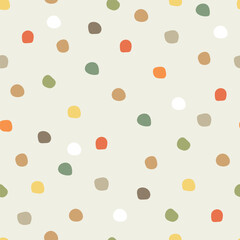 Seamless pattern with pastel polka dots . Polka dots pattern on light background.	
