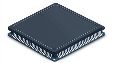 Isometric Computer Chip Illustration