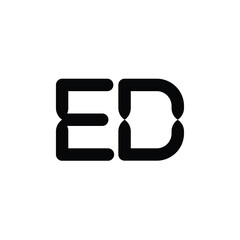 Fototapeta premium ED monogram logo design letter text name symbol monochrome logotype alphabet character simple logo