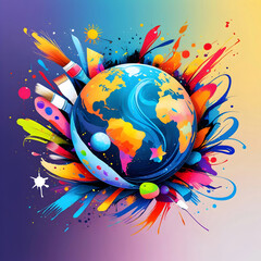 Fototapeta premium World Art Day Illustration