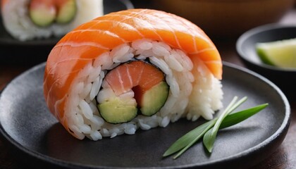 Fresh Sushi Platter with Nigiri, Maki Rolls, and Vibrant Garnishes | Japanese Cuisine & Culinary Artistry