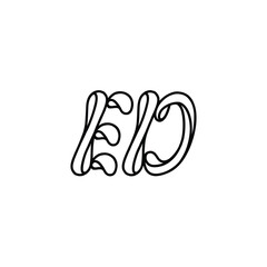 ED monogram logo design letter text name symbol monochrome logotype alphabet character simple logo