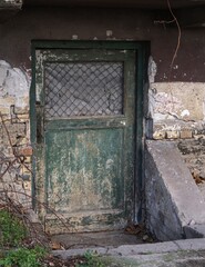 old wooden door to the basement