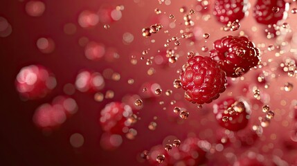 Raspberry Rain, A symphony of flavors and textures in a vibrant burst of red