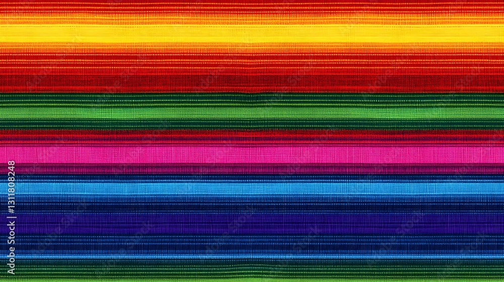 Poster colorful striped textile displaying multiple vibrant shades and patterns