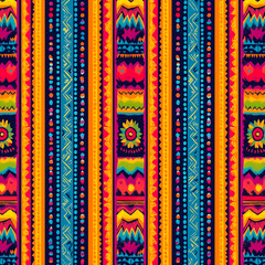 Vibrant abstract pattern featuring colorful geometric designs and bold lines.