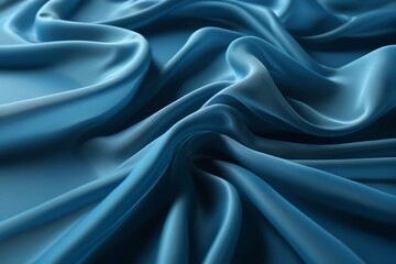 Fototapeta premium a close up of a blue silk fabric with a very large wave
