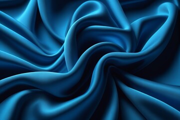 Fototapeta premium a close up of a blue silk fabric with a very large wave
