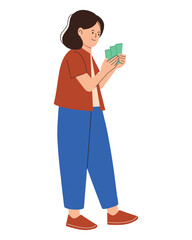 Counting Money Person