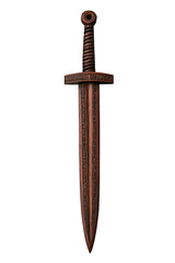 Detailed medieval sword with ornate carvings and craftsmanship.