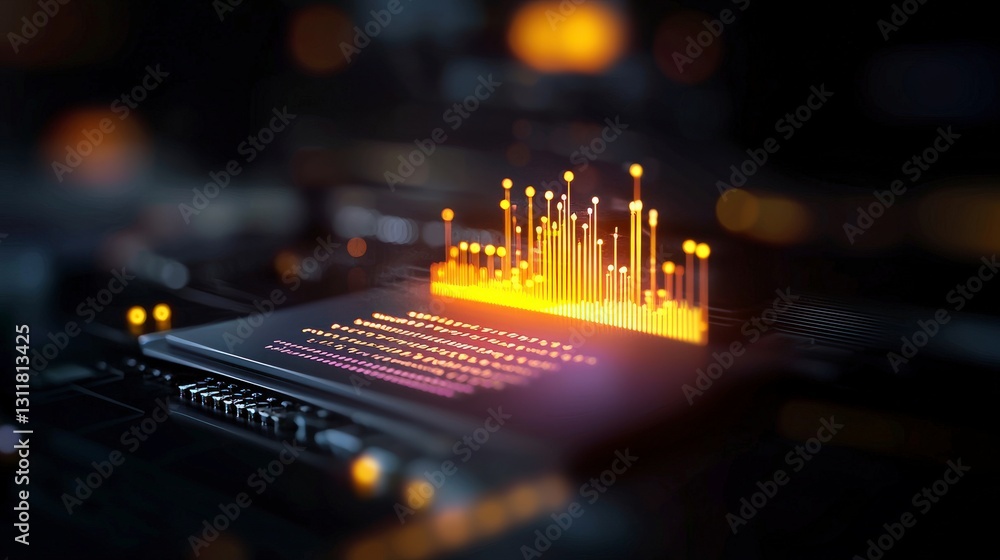 Poster abstract digital background with glowing points and lines