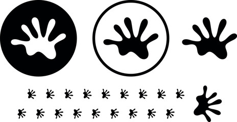 Paw print silhouette. Isolated paw print on white background