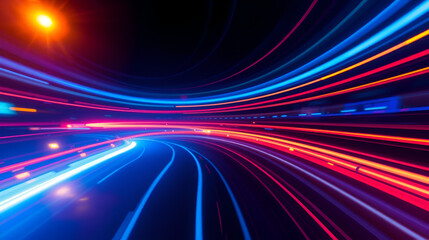 abstract background,light trails,curve distortion,perspective angle,cyberpunk