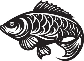 Fototapeta premium vector illustration of a fish, fish silhouette vector, fish logo vector, fish vector icon, fish silhouette vector isolated on white background