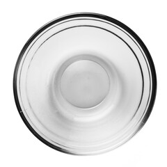 Empty ceramic bowl isolated on white background, top view