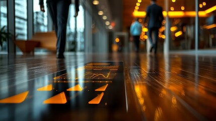 Blurred Business People Walking in Modern Environment