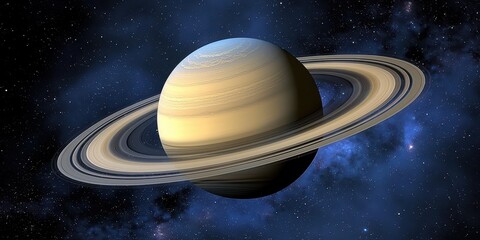 Stunning Saturn with Rings in Expansive Cosmic Background