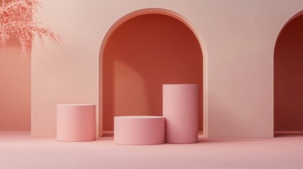 Professional Minimalistic Abstract Scene with Geometric Elements