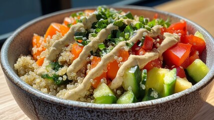Quinoa Bowl with Vegetables and Creamy Dressing