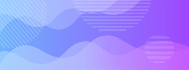 Fototapeta premium Banner background, blue and purple gradations, colorful, wavy effect stye, memphis