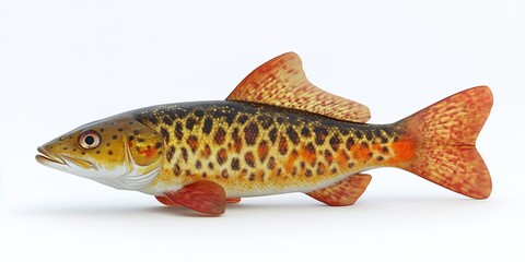 Freshwater fish isolated on white background 