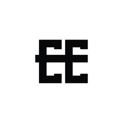 Fototapeta premium EE monogram logo design letter text name symbol monochrome logotype alphabet character simple logo