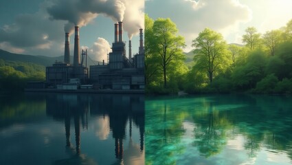 pollution vs clean environment comparison.