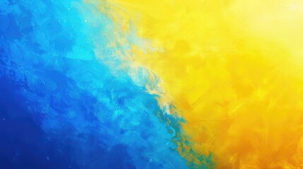 Obraz premium Vivid brushstrokes creating an abstract blue and yellow painted texture