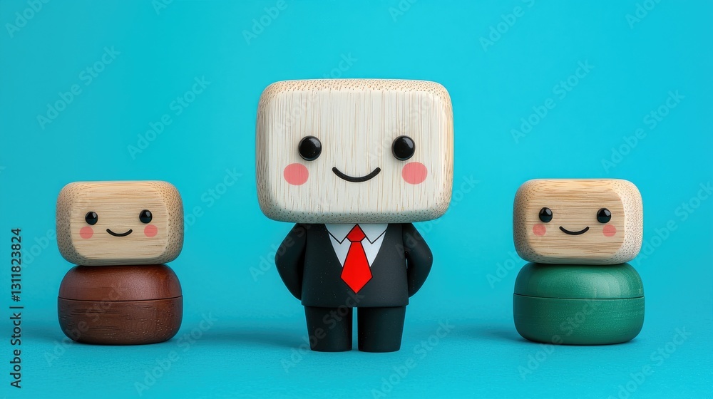 Aufkleber business characters displaying teamwork in a creative studio playful environment colorful viewpoint
