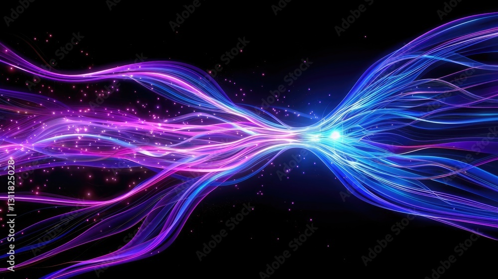 Poster dynamic light flow abstract digital artwork vivid colors high-tech environment futuristic viewpoint 
