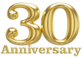 30 Anniversary Gold 3D Render