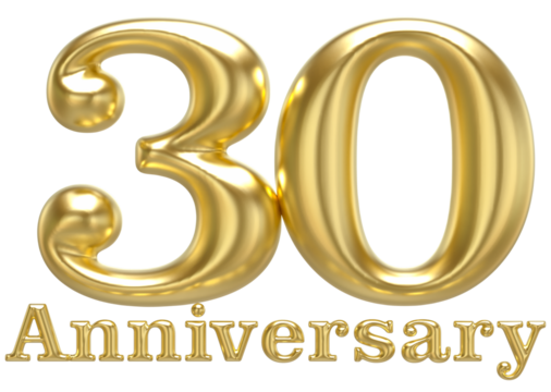 30 Anniversary Gold 3D Render
