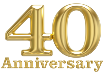 40 Anniversary Gold 3D Render