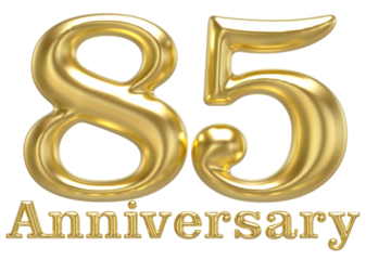 85 Anniversary Gold 3D Render