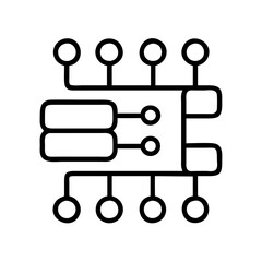 data cluster icon, data cluster line art - simple line art of data cluster, perfect for data cluster logos and icons