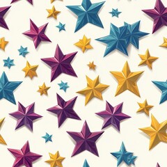 Obraz premium Seamless Captivating collection of colorful stars forming a bright and playful display whimsically celebrating creativity and imagination