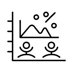 probability distribution icon, probability distribution line art - simple line art of probability distribution, perfect for probability distribution logos and icons