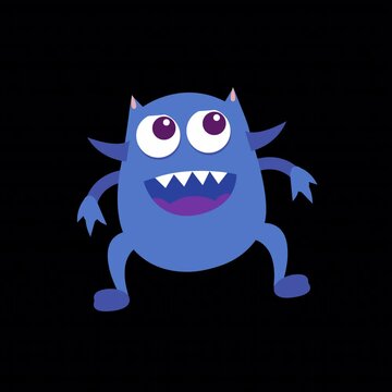 A goofy blue monster animation, perfect for humorous and engaging designs.