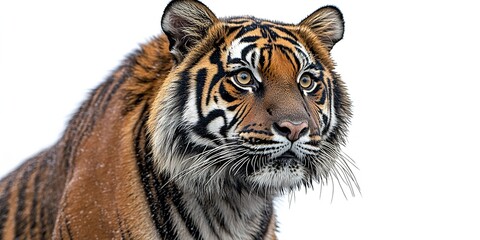 Fototapeta premium Close-up on a male tiger facing at the camera