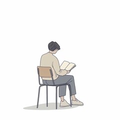 Vector of a person sitting on a chair.