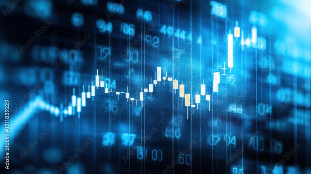 Aufkleber stock market chart showing trends. possible use stock market data visualisation