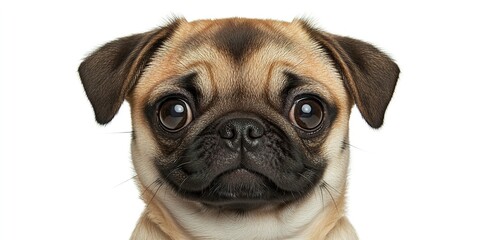 Fototapeta premium Funny, cute and playful pug dog isolated 