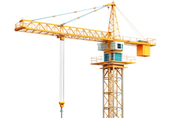 construction crane on a white background