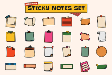 Hand Drawn Sticky Notes Set