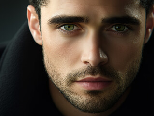 Obraz premium Portrait of a serious young man showing confidence and determination